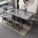 新中式 轻奢岩板茶桌椅组合办公室家用阳台茶台泡茶桌烧水壶一体桌