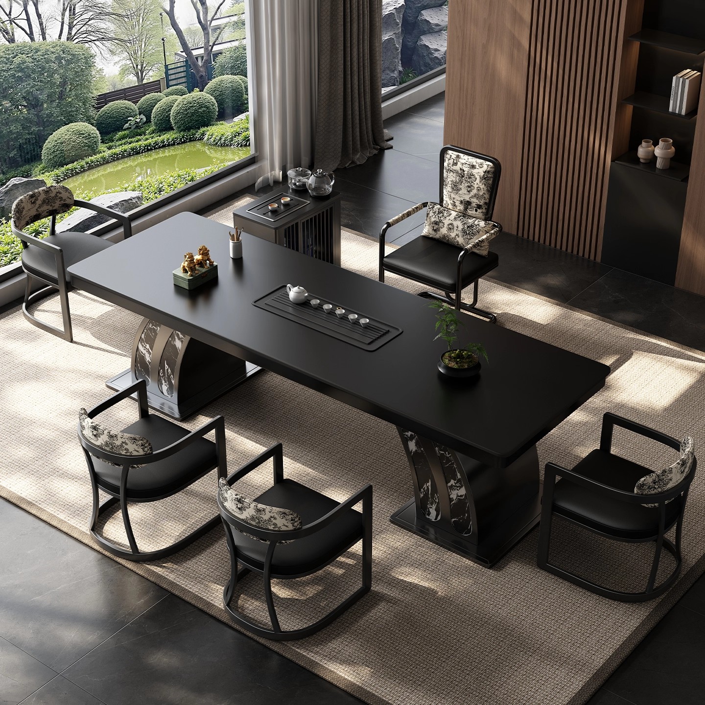 岩板轻奢全自动烧水一体茶台