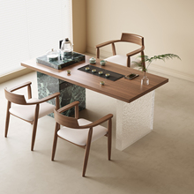 阳台意式极简岩板茶桌现代轻奢高级感泡茶台一体客厅家用小型茶台