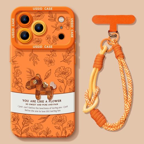 新年马年手机壳适用苹果17pm星宇橙16软15招财13套1214带挂绳
