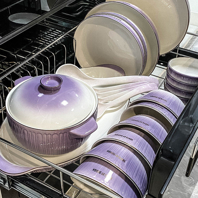 2026春节轻奢简约陶瓷碗碟套装家用乔迁高级感餐具碗盘勺子吃饭碗