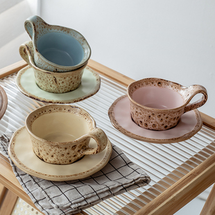 杯子家用早餐杯高档精致下午茶杯微瑕 复古窑变咖啡杯陶瓷简约个性