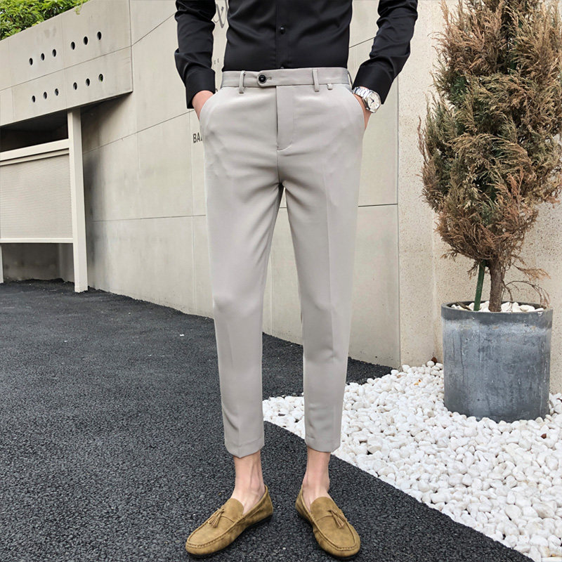 九分裤男夏季韩版修身潮流薄款英伦风小脚裤青年百搭纯色9分西裤在类目 男装, 西裤中 - 来自Buy2taobao.com提供专业的淘宝代购服务
