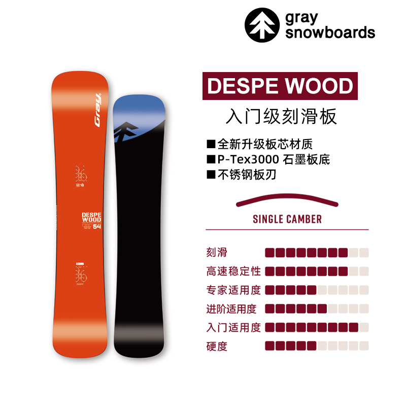 2526新款GRAY小树刻滑板DESPE WOOD入门级刻滑八字一顺