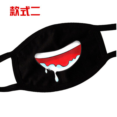 骑行男女纯棉防尘卡通情侣保暖表情时尚韩国冬个性黑色口罩可爱