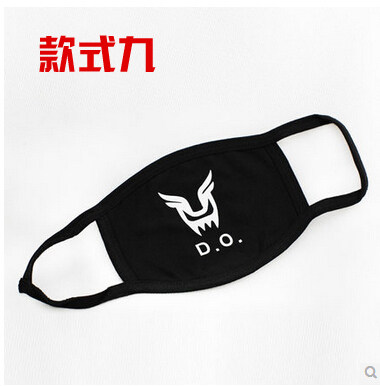 绿荫新品  三层 纯棉 黑色 印花 外出骑行必备韩流时尚口罩个性潮