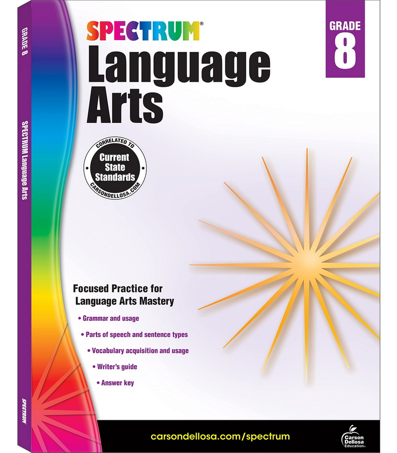 现货 英文原版  Spectrum Language Arts, Grade 8  Spectrum 语文，8年级