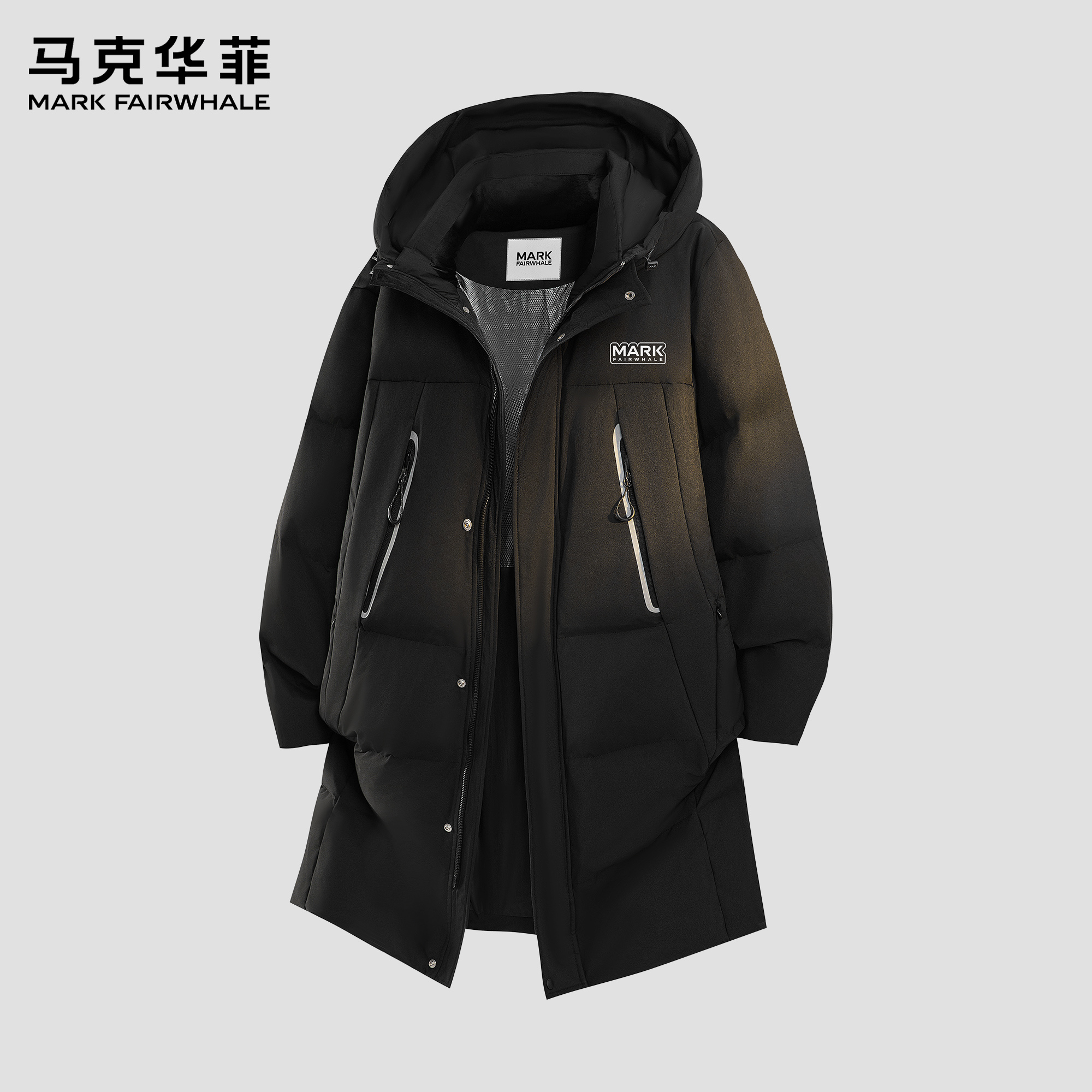 马克华菲户外中长款男羽绒服冬季