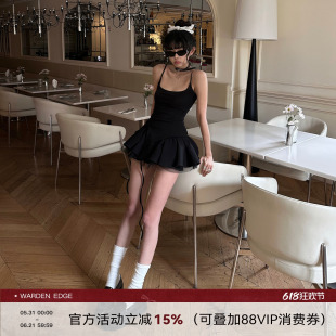 韩好甜WARDEN EDGE 赫本风连衣裙女修身显瘦蓬蓬裙辣妹短裙吊带裙