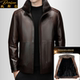 狄斯仑山羊皮真皮皮衣男士 可脱卸水貂内胆海宁水貂毛领外套 秋冬季