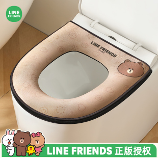 CA布朗熊冬季 通用家用马桶套垫圈坐便垫套防水加绒 马桶坐垫子四季