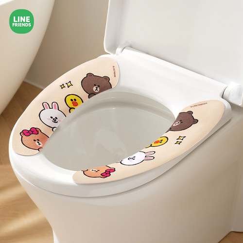 布朗熊粘贴式马桶垫秋冬季防水