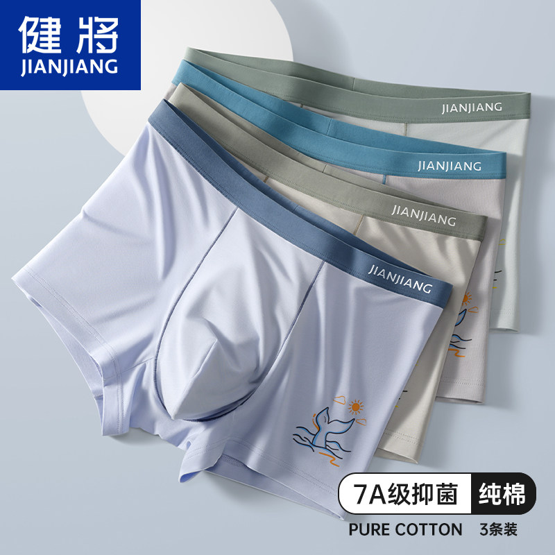 健将青少年内裤发育期纯棉男小孩儿童平角高中初中生四角大童短裤,女士内衣/男士内衣/家居服,男平角内裤,淘宝优惠券,粉丝福利购,淘宝优惠卷