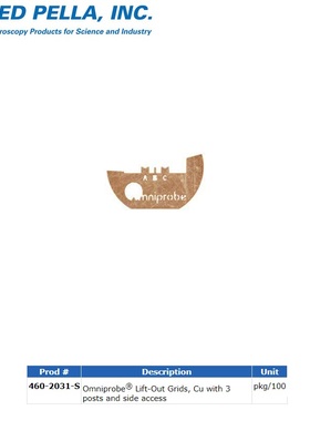 FIB载网Omniprobe三齿铜网100个/盒 ted pella铜网460-2031-S