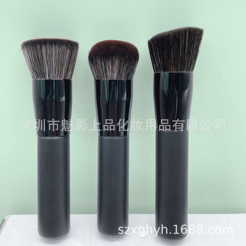 现货批发化妆刷斜头粉底刷修容刷修饰毛孔七彩毛刷单支粉底液