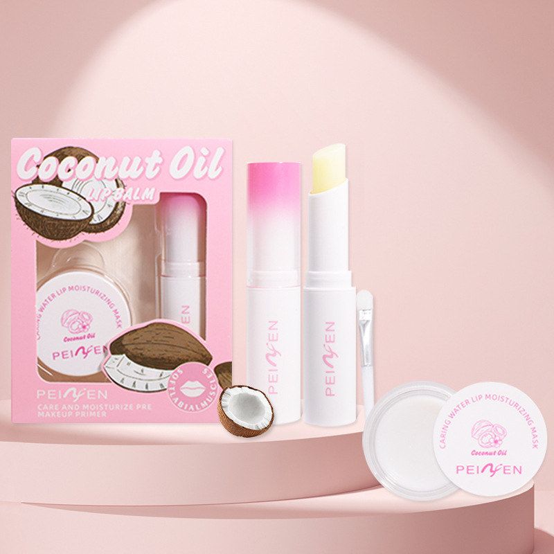 跨境专供爆款PEINIFEN椰子油润唇膏套盒 2款柔润呵护唇周Lip Balm