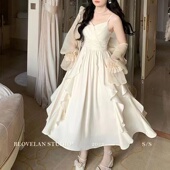 女装 超仙开衫 春夏套装 法式 约会掐腰连衣裙吊带长裙 女2025新款 大码