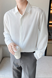 潮流纯色长袖衬衫男2024秋新ins轻熟风宽松休闲青年Q51P48，男装衬衫，电商A222（原电商A231）