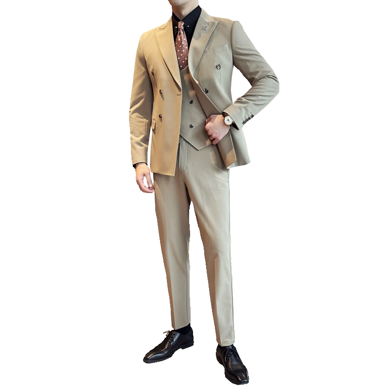 2024春季新ins英伦风修身潮流西服套装男三件套西装礼服Q210P320,男装西服套装,电商A222（原电商A231）