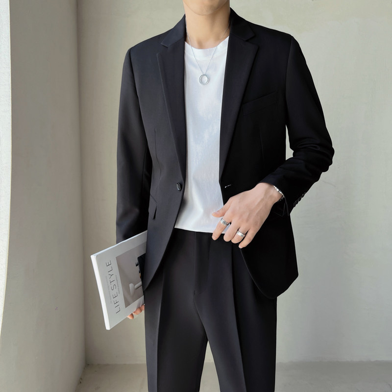 ins轻熟风2024秋季新微宽休闲潮流西服男西装Q123P165单西,男装西服,电商A222（原电商A231）