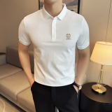 龙年刺绣潮流2024夏季新时尚都市修身短袖POLO衫男打底Q258P49特，男装Polo衫，电商A222（原电商A231）