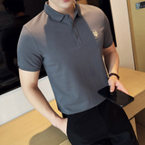 打底修身短袖POLO衫男2024夏季新时尚都市刺绣潮流Q258P49特价，男装Polo衫，电商A222（原电商A231）