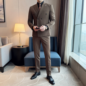 2024春季新ins英伦风潮流修身商务绅士男士西服套装大码Q233P256图片