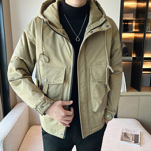 轻奢雅痞2024冬高品质工装立体袋潮流连帽棉衣男棉服棉袄Q209P138图片