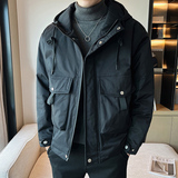 轻奢雅痞2024冬高品质工装立体袋潮流连帽棉衣男棉服棉袄Q209P138，男装棉衣，电商A222（原电商A231）