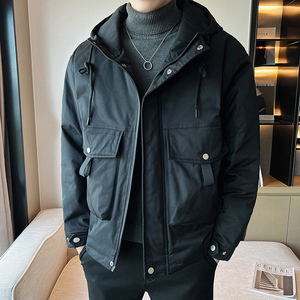 轻奢雅痞2024冬高品质工装立体袋潮流连帽棉衣男棉服棉袄Q209P138图片