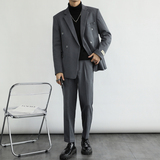 ins潮流轻熟风2024秋季新微宽休闲贴标西装西服套装男礼服Q05P255，男装西服套装，电商A222（原电商A231）
