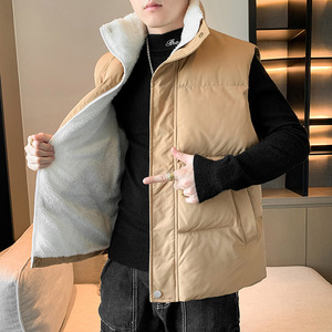 高品质店主风2024秋冬宽松加绒加厚潮棉马甲背心男棉衣Q210P60特图片