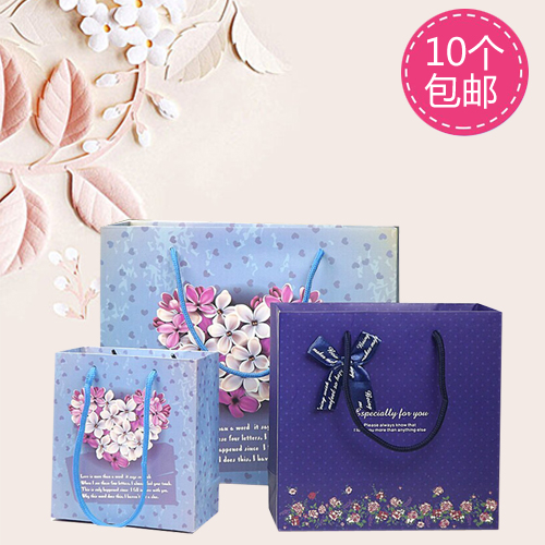 碎花礼品袋 服饰包装袋 纸袋 大小号 面膜袋子 手提袋 回礼袋