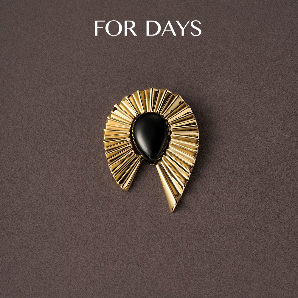 【朵姐臻选】FOR DAYS 黑金系列高奢老钱风胸针