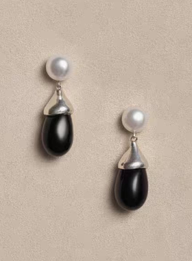 FOR DAYS sofi系列小众设计黑色水滴耳钉