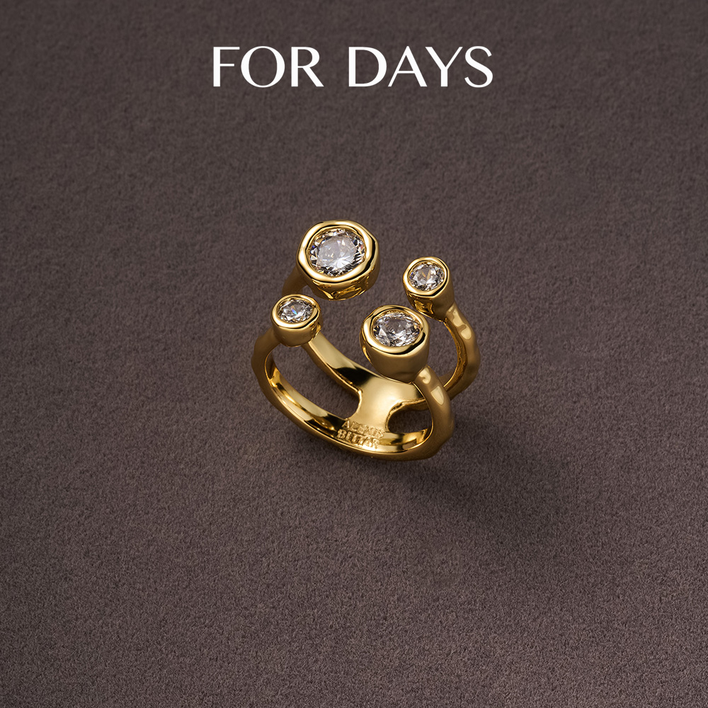 FOR DAYS 轻奢AB系列重工爪镶开口戒指
