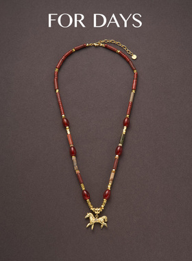 FOR DAYS 中国红-新年限定红色系小马项链