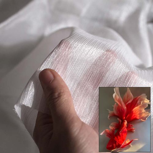 欧根纱薄透纱面料透明婚纱