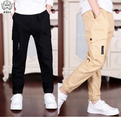 中大童大口袋休闲长裤 SP童装 潮 纯棉弹力时尚 2025秋冬款 男童工装 裤