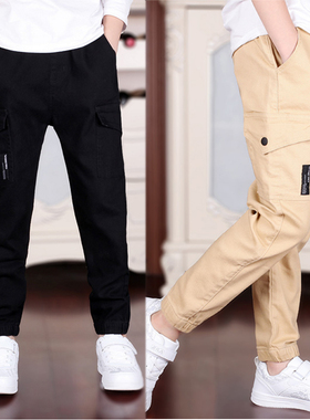 SP童装男童工装裤纯棉弹力时尚2025秋冬款中大童大口袋休闲长裤潮