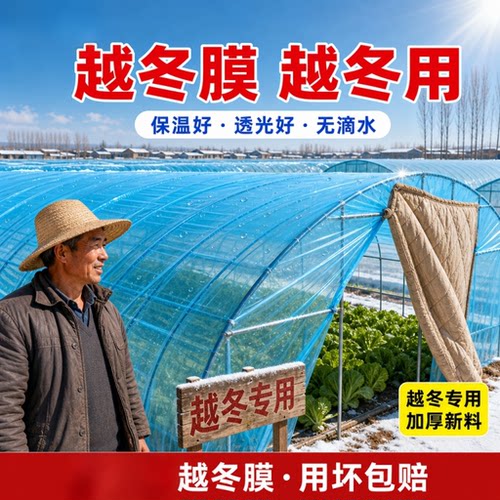 大棚专用加厚塑料膜透明加厚专用塑料布薄膜保温聚乙烯蓝色无滴膜