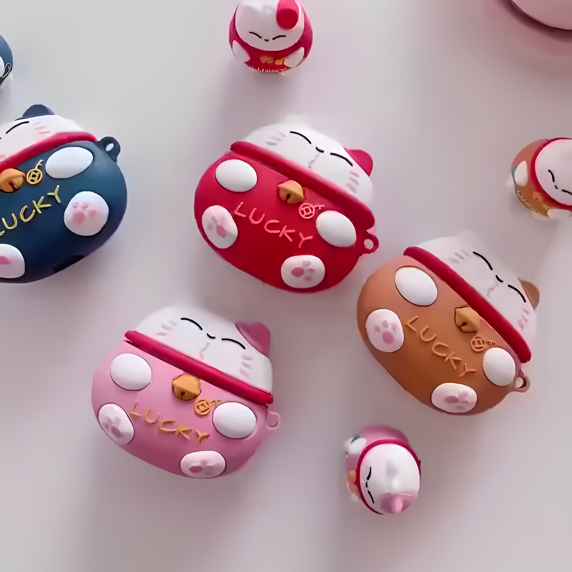 适用AirPods 3代苹果耳机包Airpods 1/2 代通用蓝牙耳机防摔保护壳Airpods pro蓝牙耳机保护套招财猫保护壳