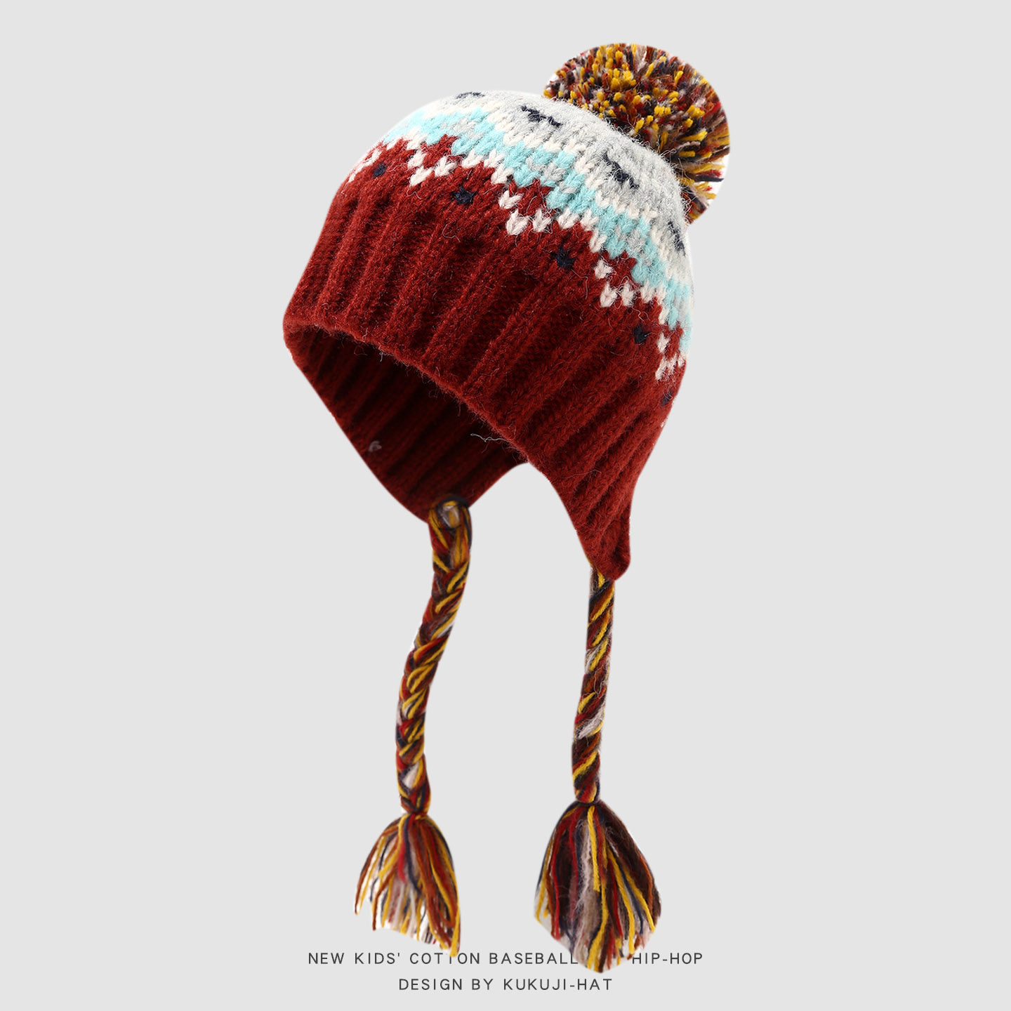 儿童帽子秋冬季女童针织毛线帽宝宝护耳帽保暖套头帽复古费尔岛风,服饰配件/皮带/帽子/围巾,帽子,淘宝优惠券,粉丝福利购,淘宝优惠卷