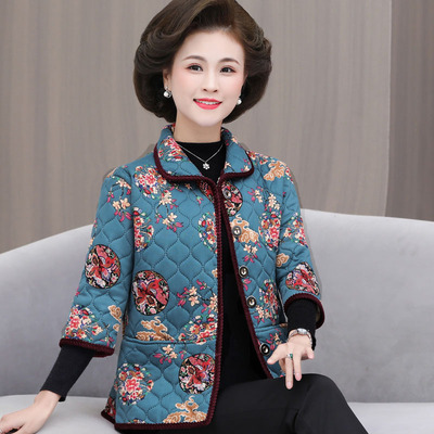 加绒七分袖棉衣马甲女中老年马夹