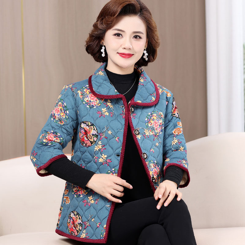 中老年棉马甲女七分袖加绒加厚大码棉衣外套妈妈冬装护肩短袖马夹