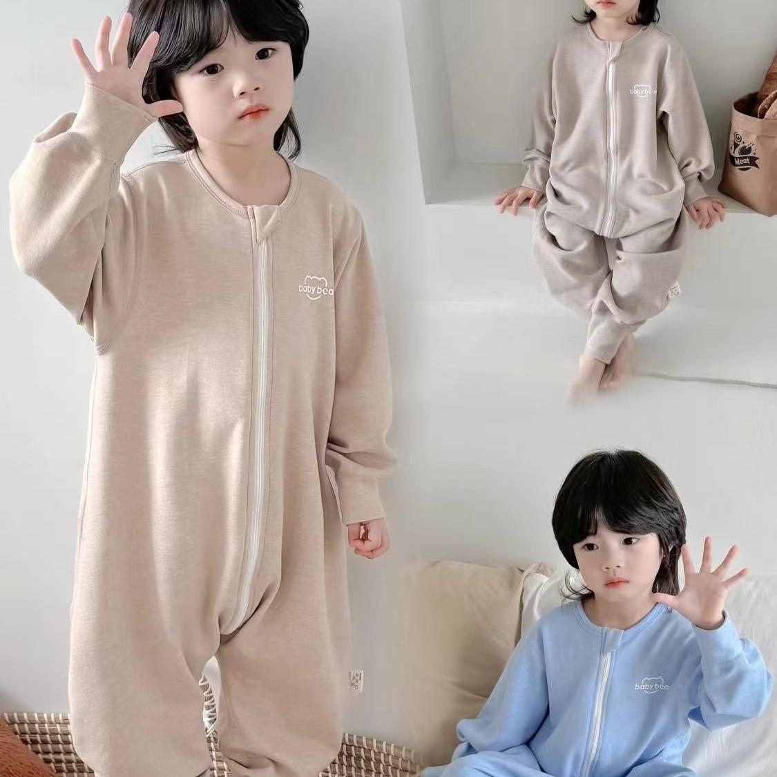 睡袋儿童保暖加厚德绒连体衣