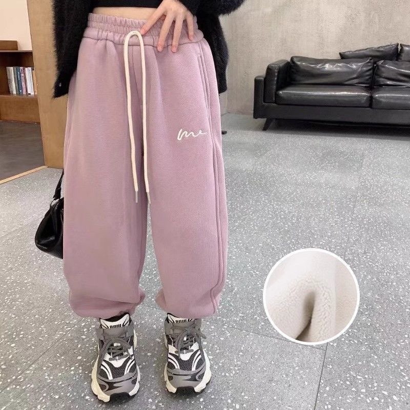 秋冬2025新款一体绒长裤洋气