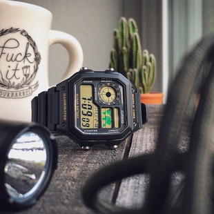 卡西欧运动手表正品 1200WHD 复古学生户外方形电子男表AE