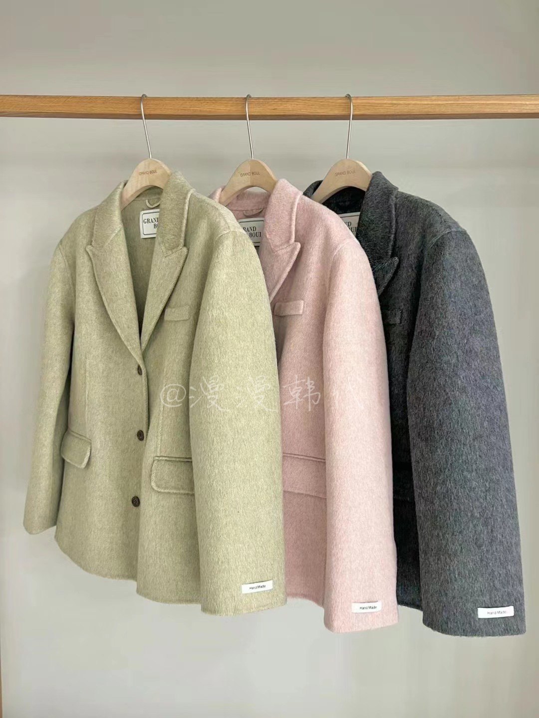 现grand boul韩国东大门女2023冬季新款气质休闲简约羊毛西装外套