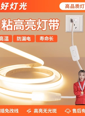 灯带led灯条220v高压家装客厅吊顶床头宿舍自粘超亮cob氛围灯带